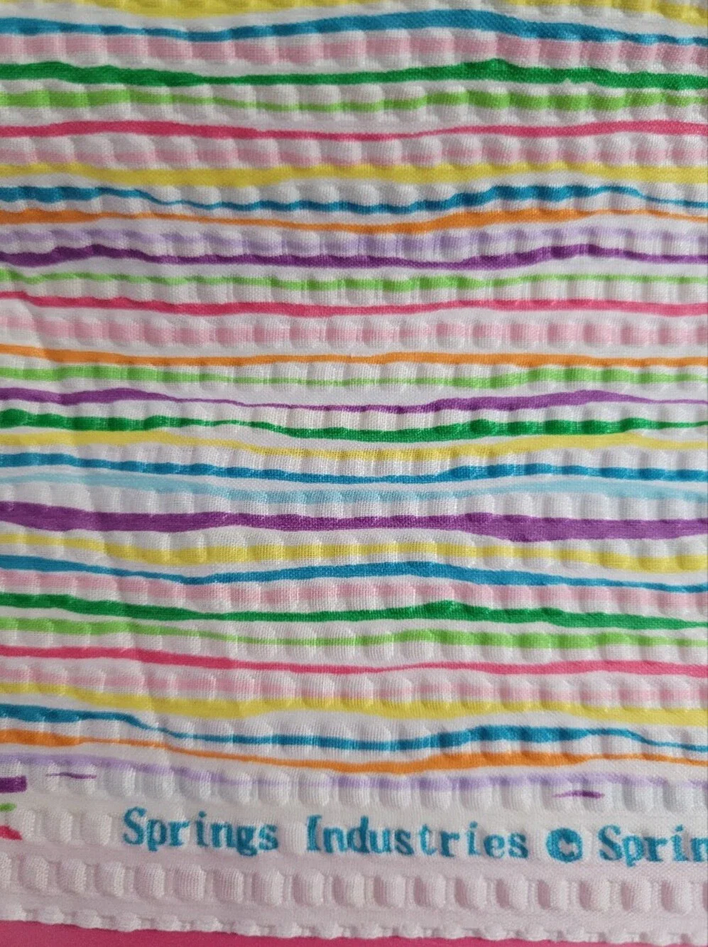 Springs Industries Multicolor Striped Seersucker Fabric 1 Yard (1525)